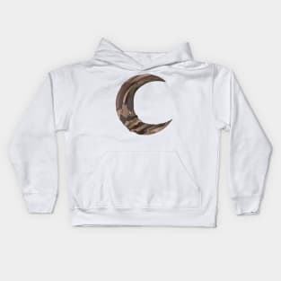 wooden crescent moon Kids Hoodie